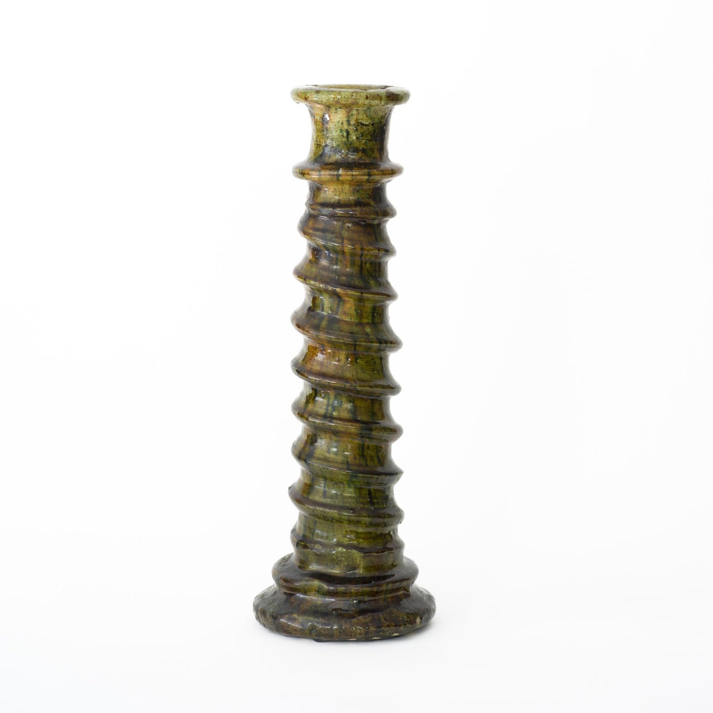 Marockansk Tamegroute ljusstake keramik handgjord i södra Marocko