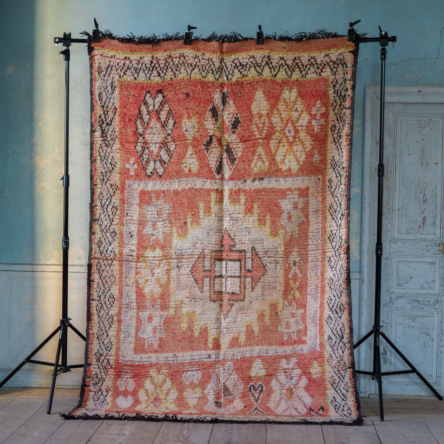 Marockansk Inredning orientalisk Boujaad matta i ull Atlas bergen Marocko