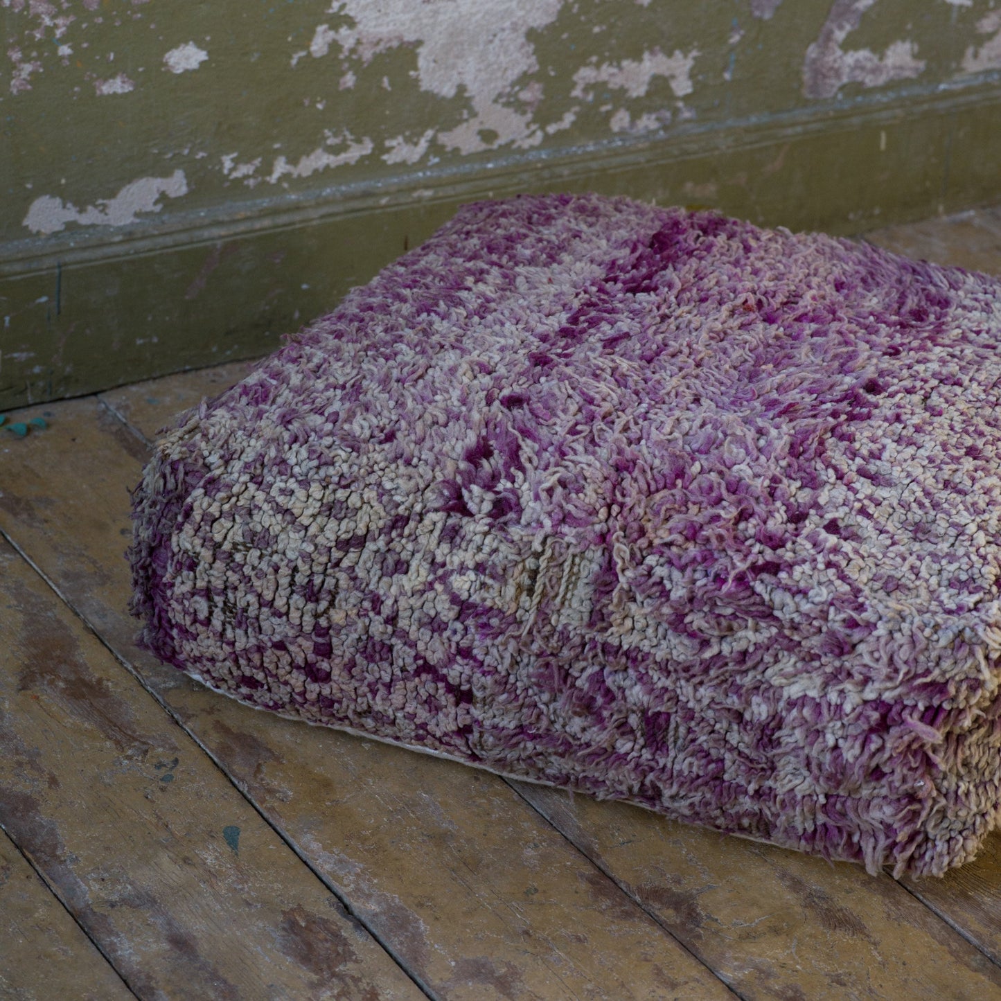 Marockansk Inredning sittpuff handgjord i ull Atlas bergen Marocko