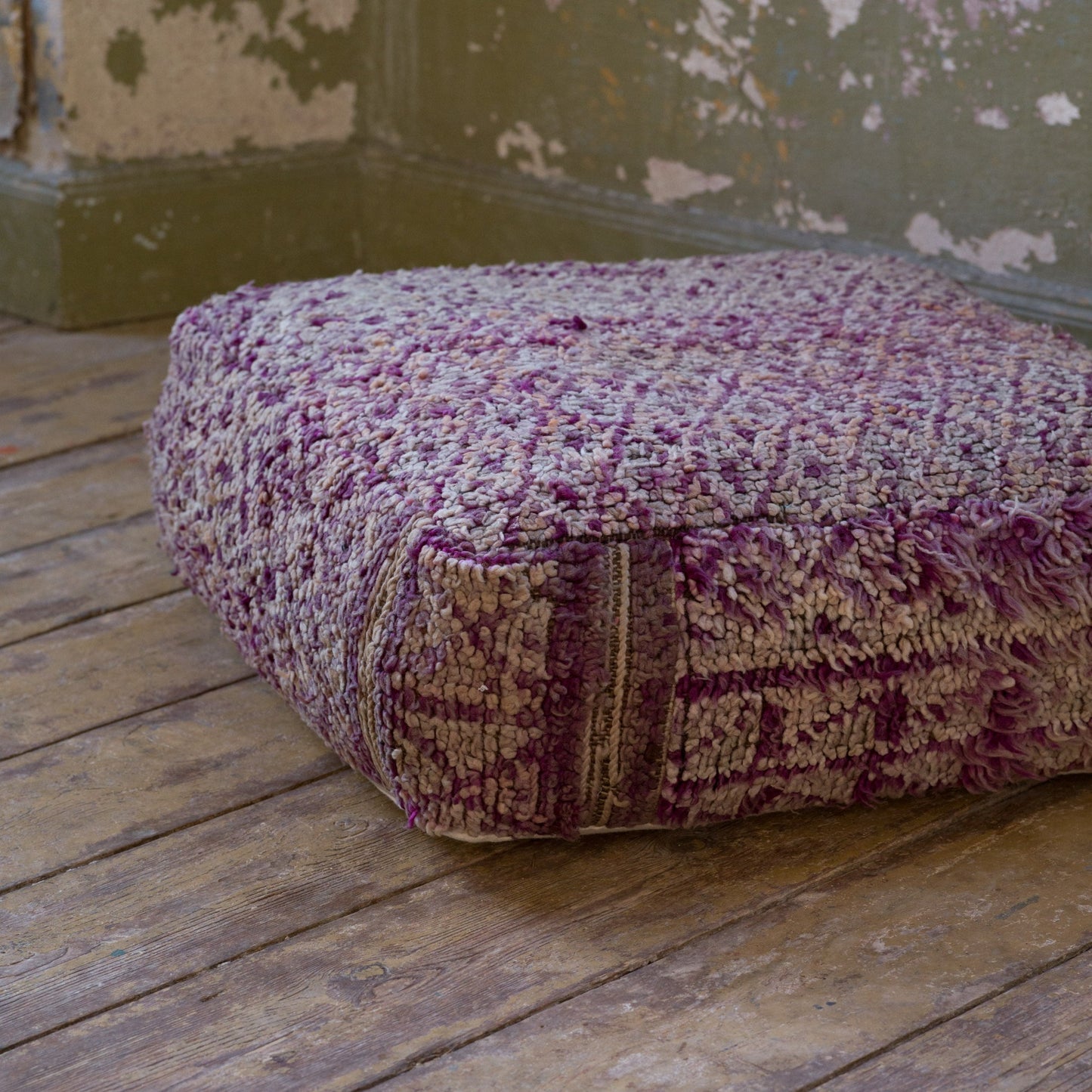 Marockansk Inredning sittpuff handgjord i ull Atlas bergen Marocko