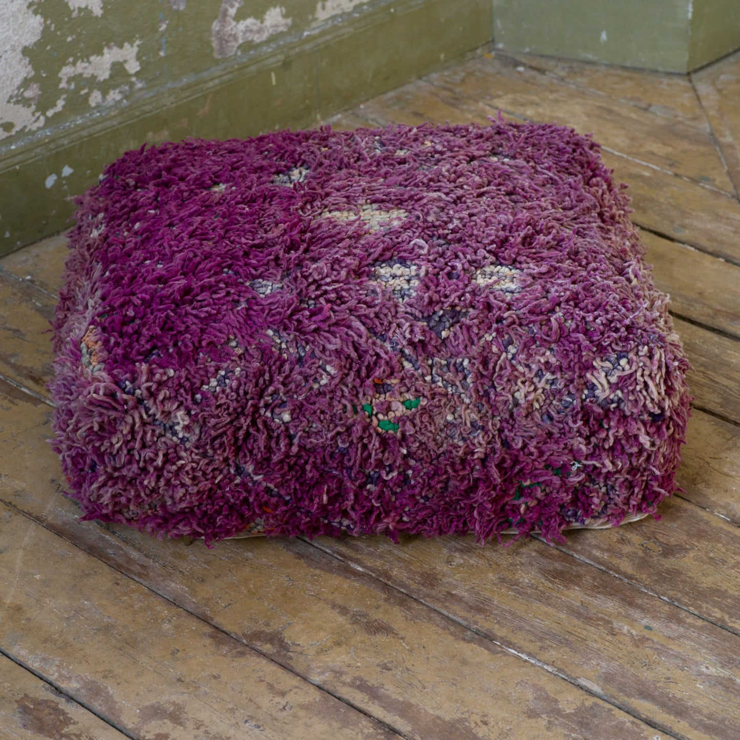 Marockansk Inredning sittpuff handgjord i ull Atlas bergen Marocko