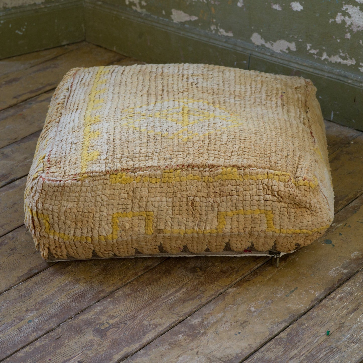 Marockansk Inredning sittpuff handgjord i ull Atlas bergen Marocko