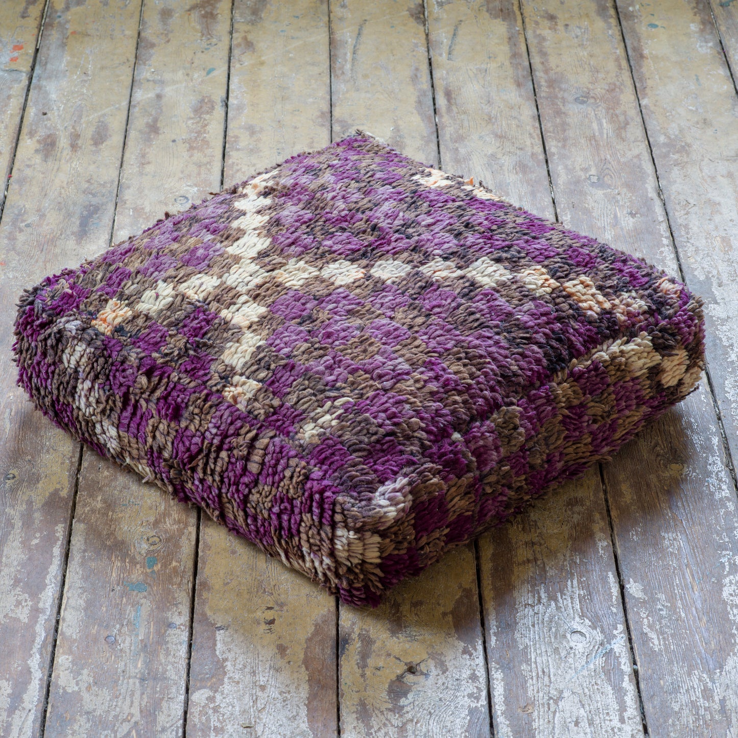 Marockansk Inredning sittpuff handgjord i ull Atlas bergen Marocko