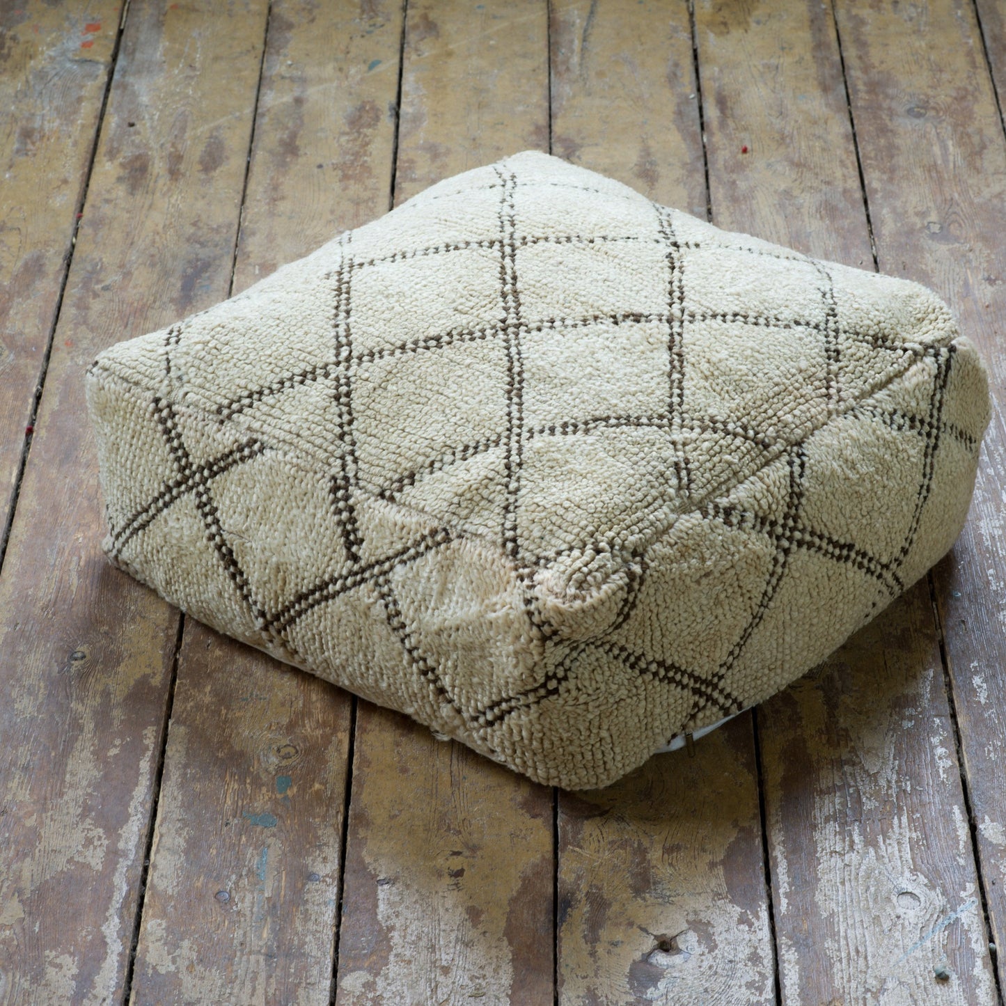 Marockansk Inredning sittpuff handgjord i ull Atlas bergen Marocko