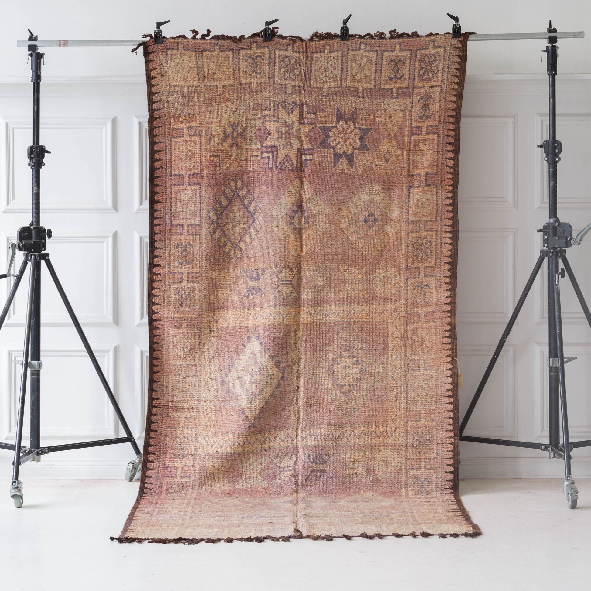 Vintage marockansk Boujaad-matta i ull med detaljriktmönster 335x167cm