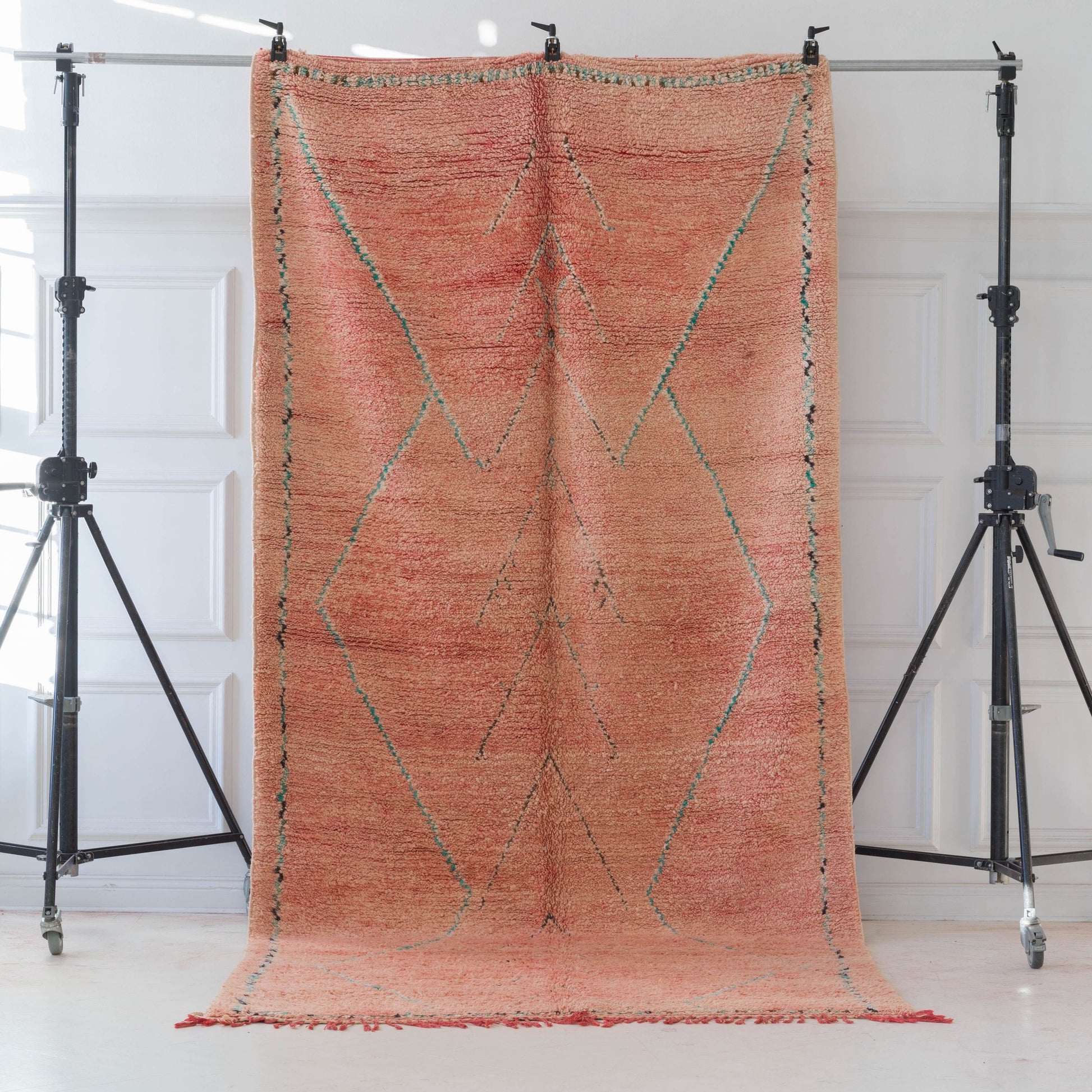 Orange marockansk Boujaad-matta i ull 404x182cm