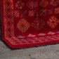 Närbild av röd Rehamna-matta från Marocko